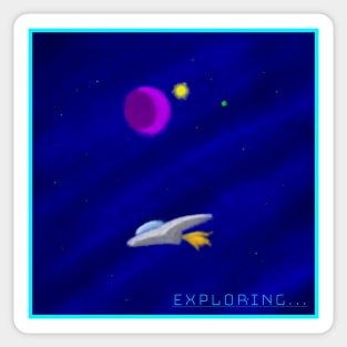 Spaceship Exploring Sticker